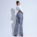 Calça Feminina Conforto Estampa Cinza Santa Mina