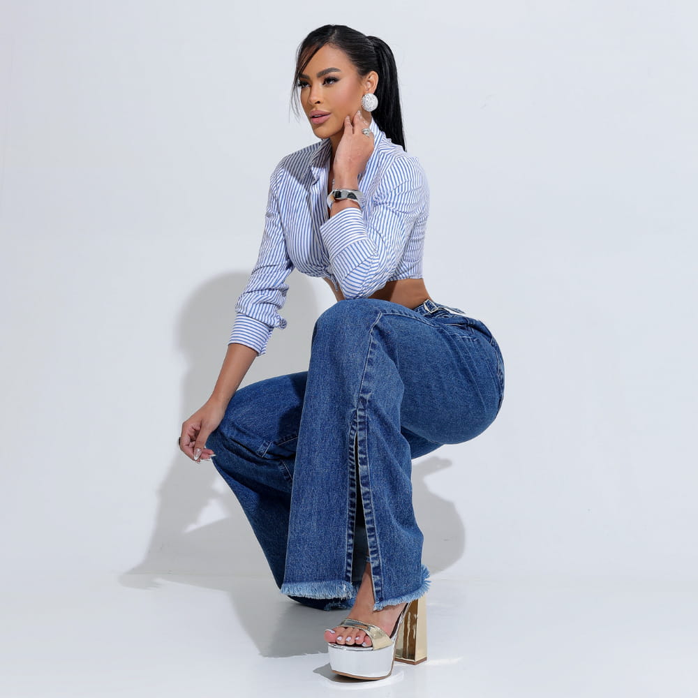 Calça Feminina Jeans Casual Chic Santa Mina