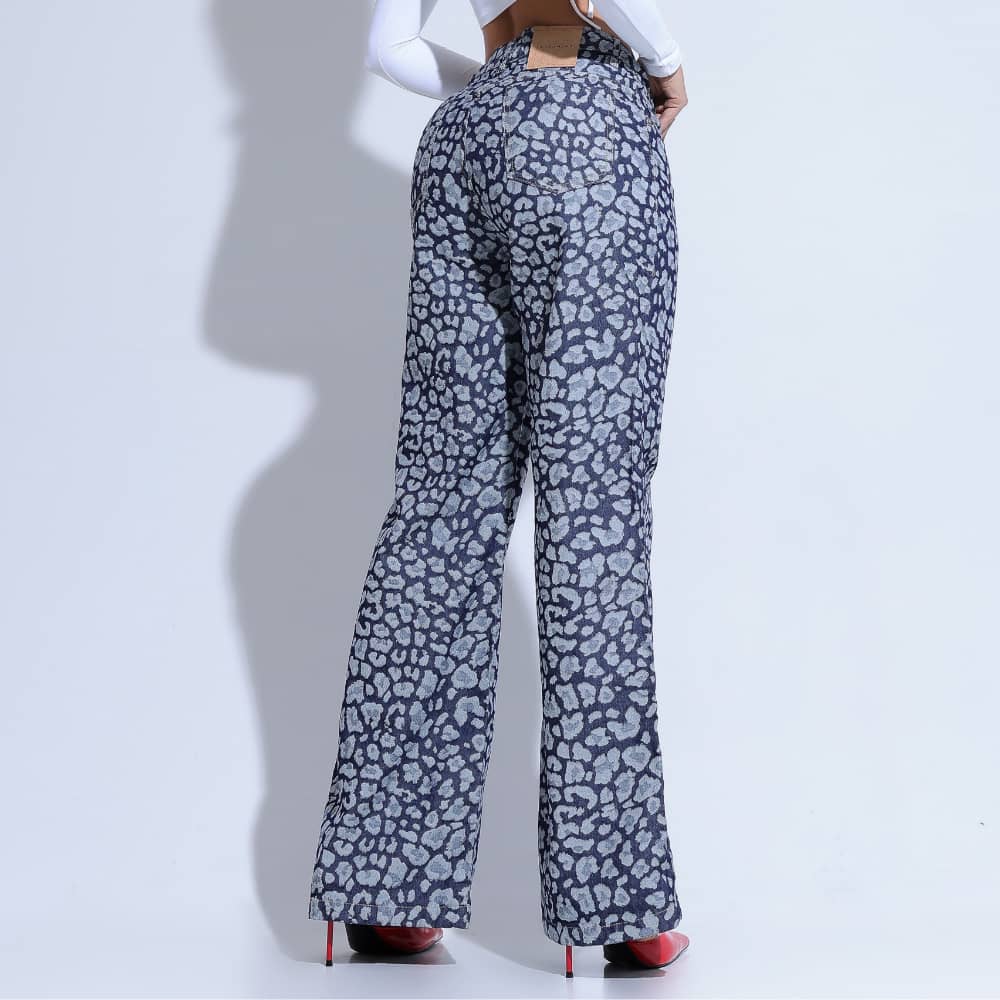 Calça Feminina Estilo Chic Animal Print Santa Mina