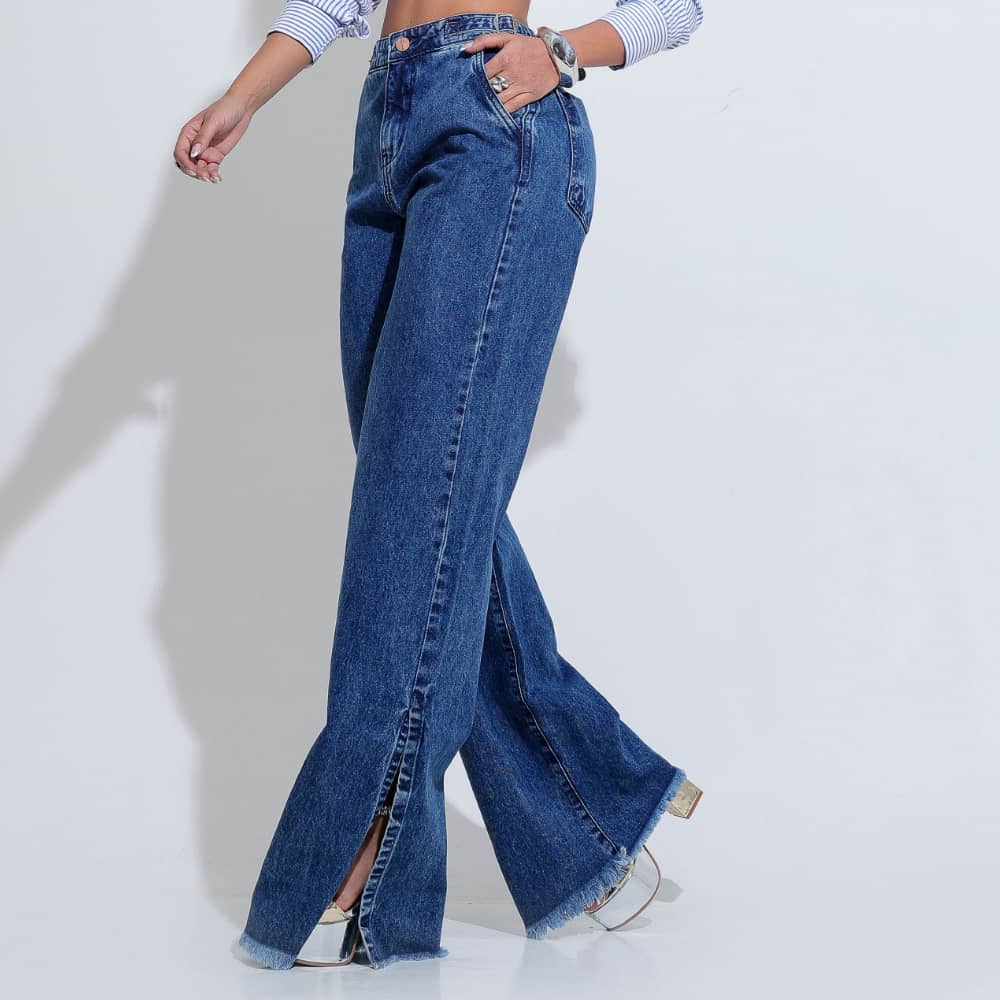Calça Feminina Jeans Look Contemporâneo Santa Mina