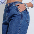 Calça Feminina Jeans Azul Elegante Santa Mina