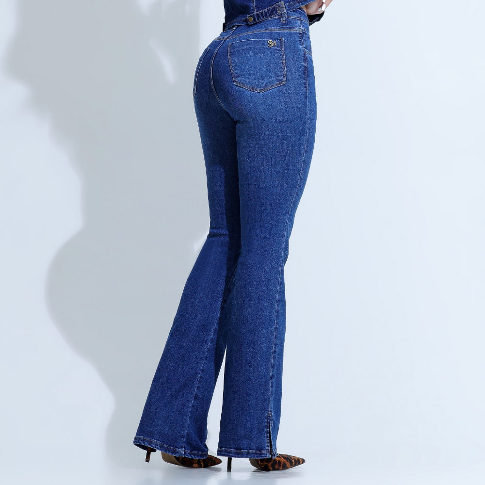 Calça Jeans Feminina Flare Azul Lana - SM377