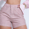 Shorts Feminino Listrado Casual Elegante Santa Mina