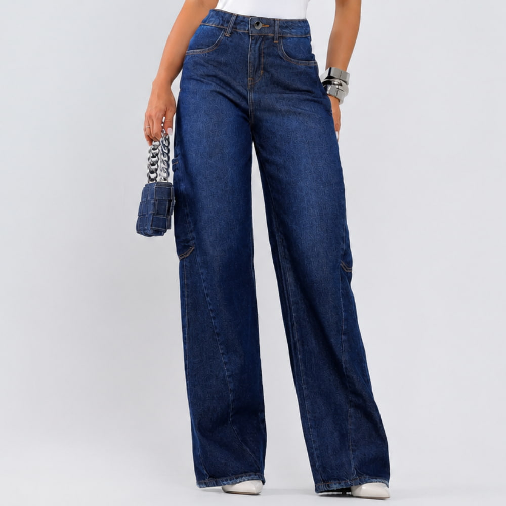 Calça Jeans Wide Leg Azul Viviene - SM456