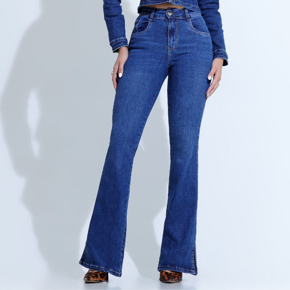 Calça Jeans Feminina Flare Azul Lana - SM377