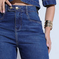 Calça Jeans Feminina Conforto Cintura Alta Santa Mina