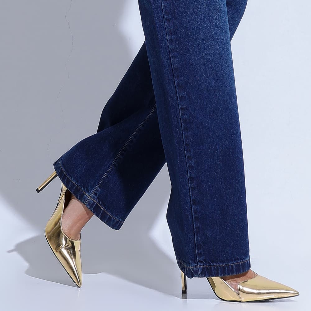 Calça Jeans Feminina Reta Casual Chic Santa Mina
