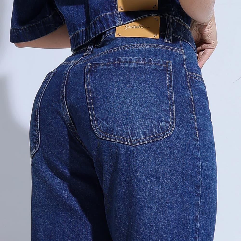 Calça Jeans Feminina Reta Sofisticada Santa Mina
