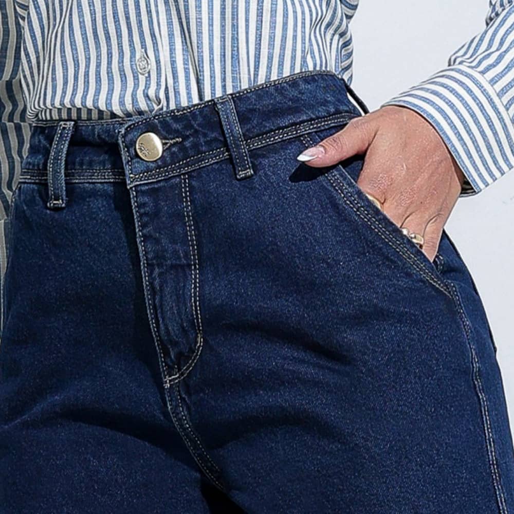 Short Jeans Feminino Azul Escuro Santa Mina