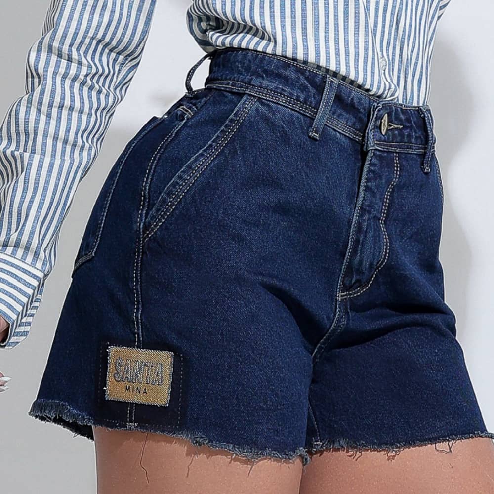 Short Jeans Feminino Moda Casual Chic Santa Mina