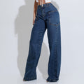 Calça Feminina Jeans Moderna com Bolsos Santa Mina