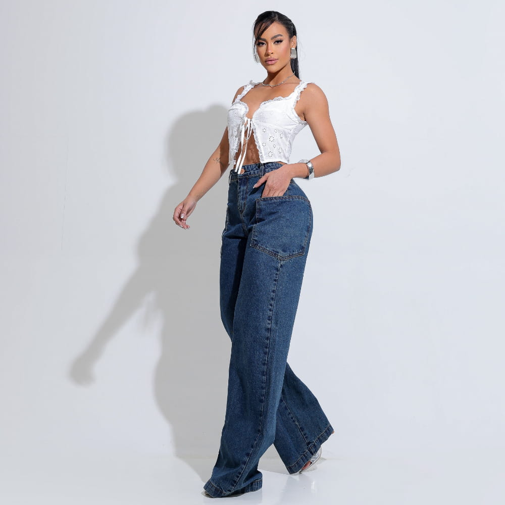 Calça Feminina Jeans Perfeita para o Dia a Dia Santa Mina