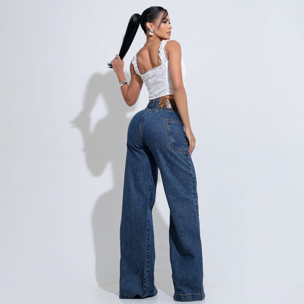 Calça Feminina Jeans Fashion Trend Santa Mina