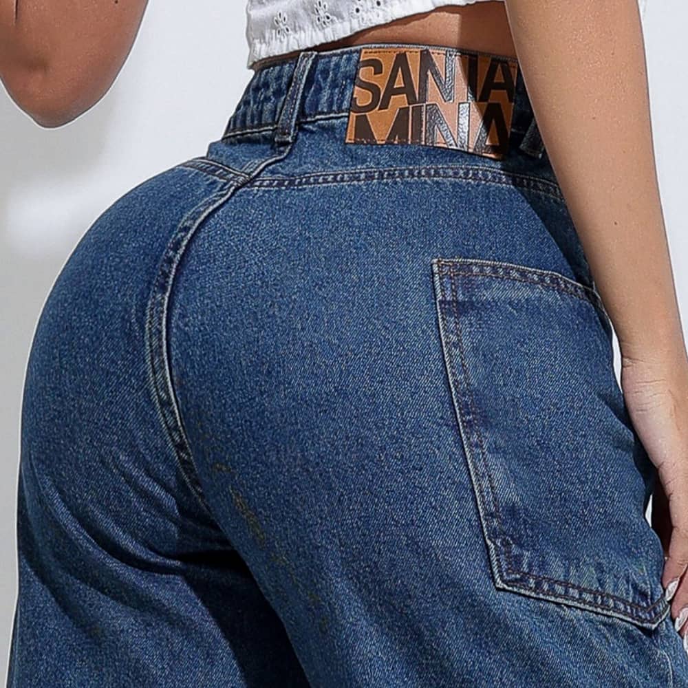 Calça Feminina Jeans Reta Moderna Santa Mina