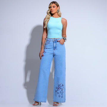 Calça Feminina Wide Leg Suellen Premium - SM427