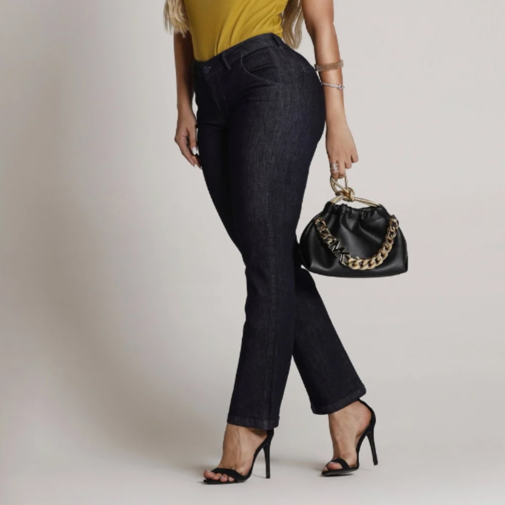 Calça Jeans Feminina Reta Madonna Cintura Alta - SM290